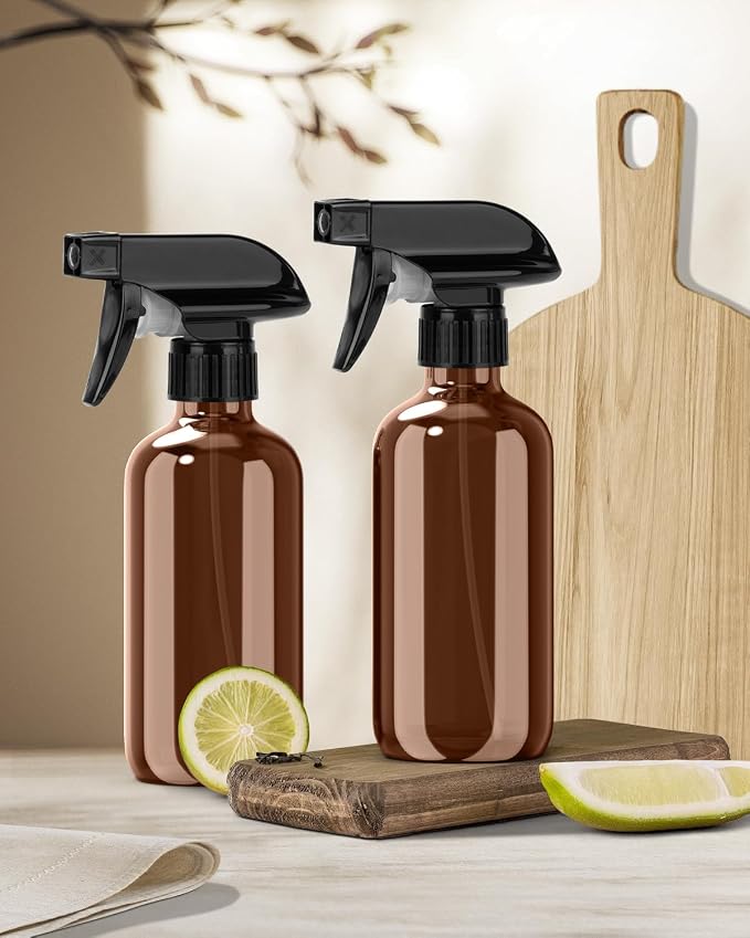 Glass Spray Bottle, Amber Glass Spray Bottle Set & Accessories Refillable - Image 7