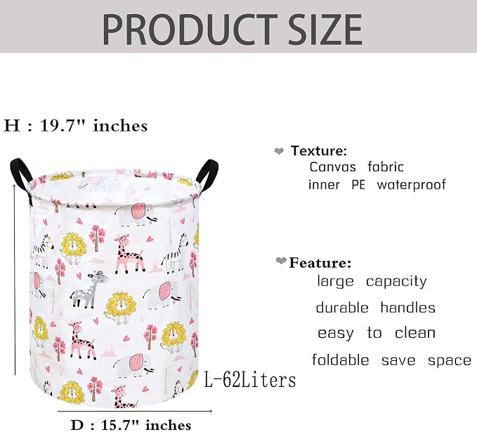 KUNRO Round Laundry Gift Basket Storage Hamper Clothes Storage Basket Organizer - Image 2