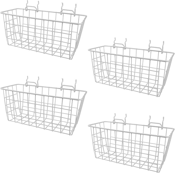 G.CORE 4 Pack Pegboard Baskets, Metal Shelves Hooks to 1/8" 1/4" Peg Boards - Image 9