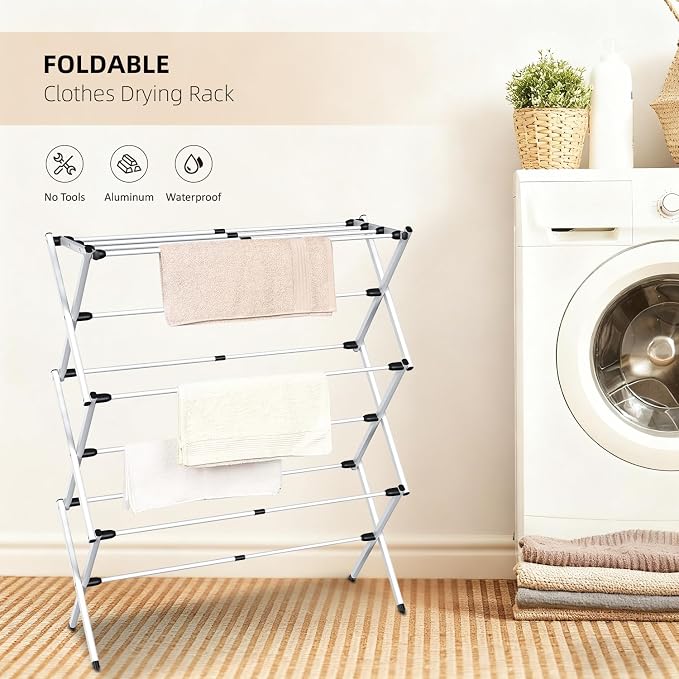 Foldable Clothes Drying Rack, Collapsible Laundry Drying Rack - Image 2
