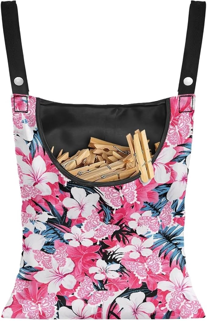 Frangipani Print Clothespin Bag by Bivxisrvo