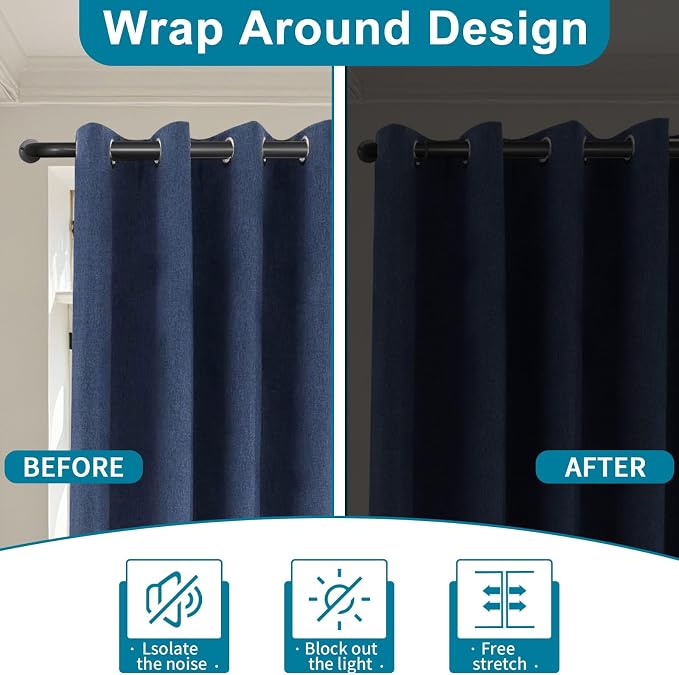 Meriville 1-Inch Diameter Wrap Around Blackout Curtain Rod, 28-Inch to 48-Inch - Image 3