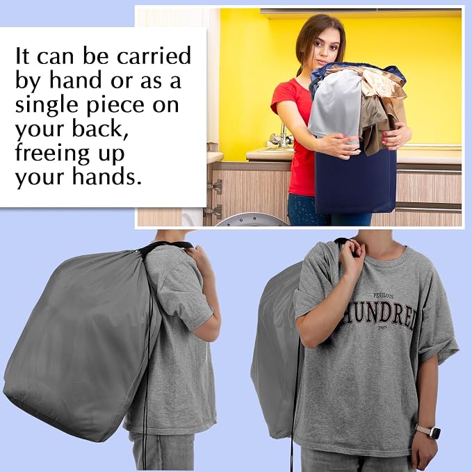 5 Pcs Travel Laundry Bag with Handles and Drawstring Large Nylon Laundry Bag - Image 4
