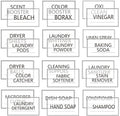 32PCS Laundry Room Labels Waterproof, Transparent Stickers by TESWEY