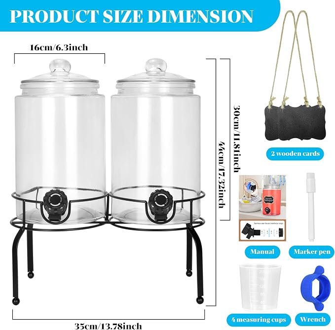 Glass Laundry Detergent Dispenser 1 Gallon 2 Pack, 2 Gallon Laundry Soap - Image 2