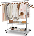 Whitmor Heavy Duty Clothing Rack: Adjustable & Extendable Rolling Garment Rack by Whitmor