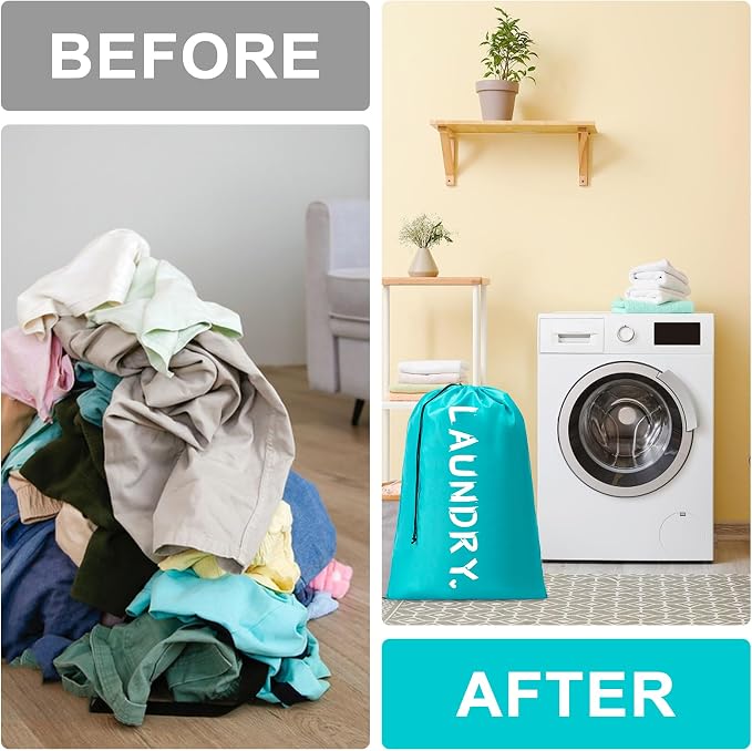 2 Pack XL Travel Laundry Bag, Machine Washable Dirty Clothes Organizer - Image 7