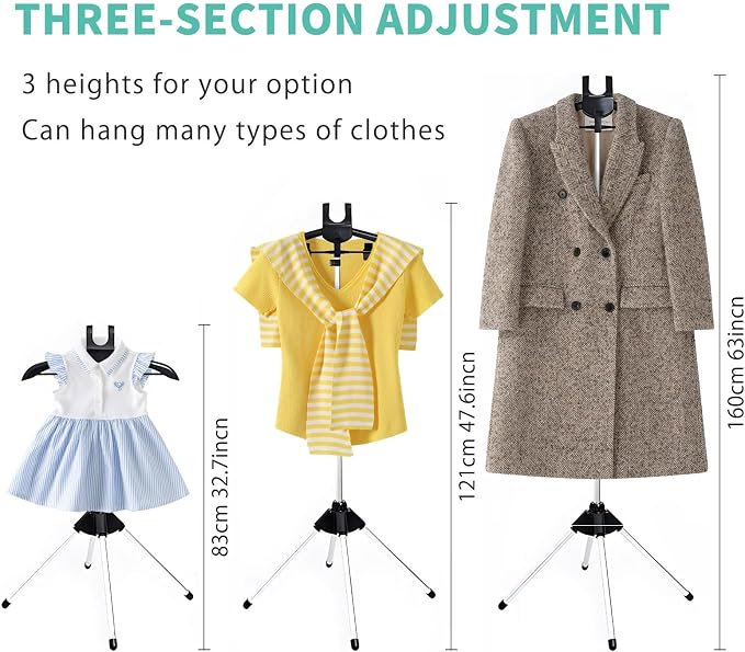 Adjustable Steamer Stand for Clothes, 32-63 inch T Shirt Display Stand - Image 2