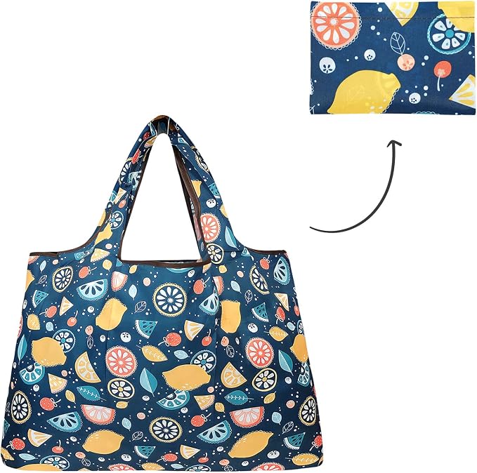 allydrew Large Foldable Tote Nylon Reusable Grocery Bags - Image 5