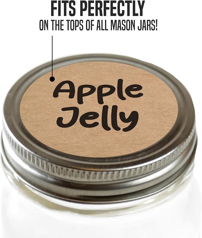 MESS Dissolvable Canning Labels – 200 Kraft 2.5" Removable Mason Jar Stickers - Image 9