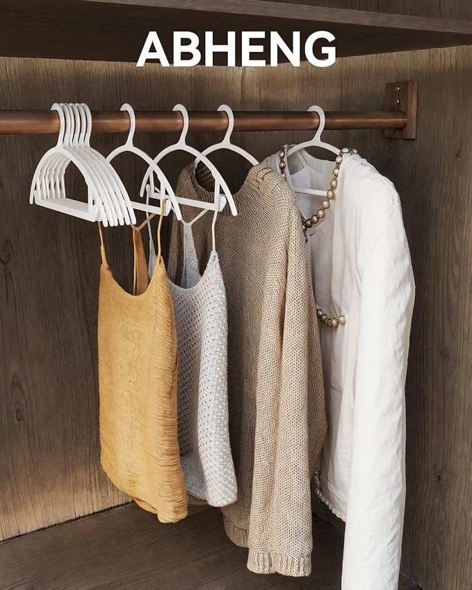 50 Pack Clothes Hangers, Non Slip Heavy Duty Plastic Hangers, Space Saving - Image 2