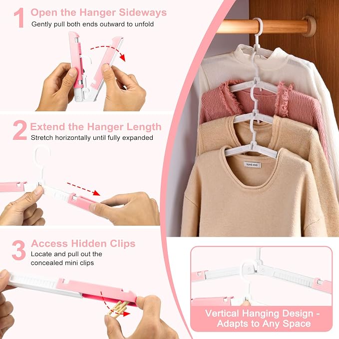 Foldable Travel Hangers for Cruise, 6 Pack Portable Collapsible Hangers - Image 6