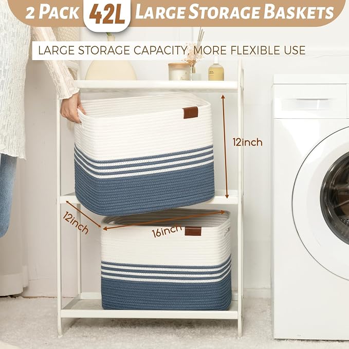Storage Baskets, 42L*2 Pack Storage Baskets - Image 2