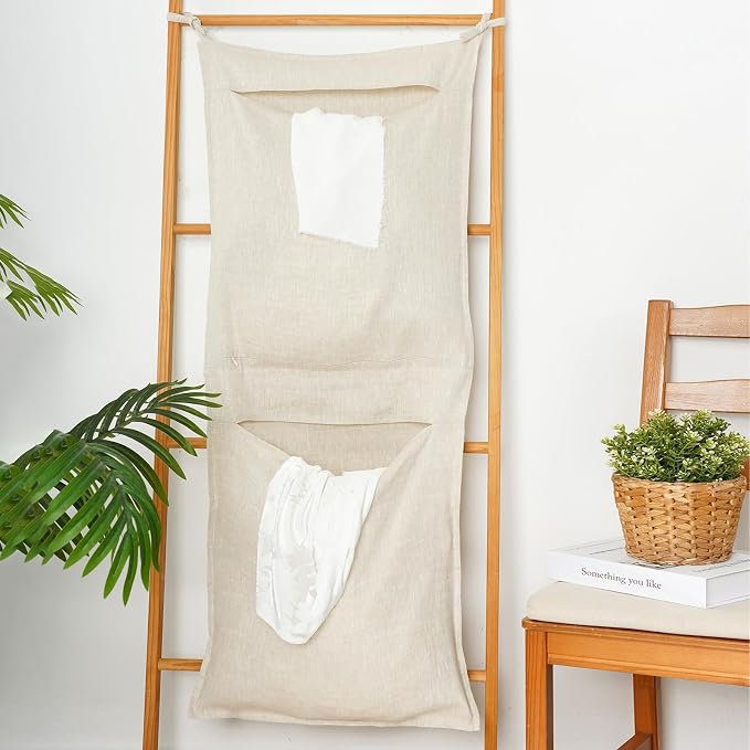 100% Linen Hanging Laundry Bag - Image 4