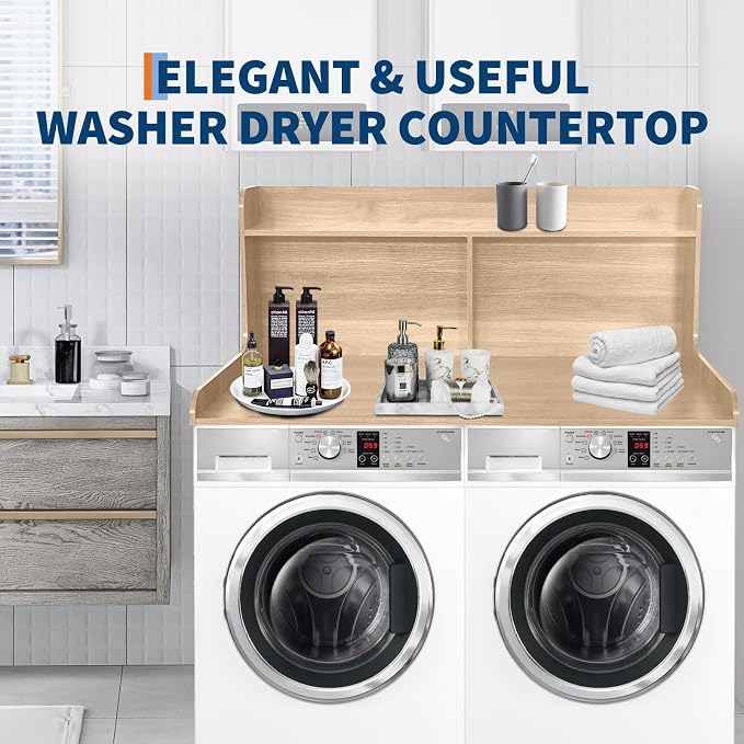 Washer Dryer Countertop, Natural Wood - Image 6