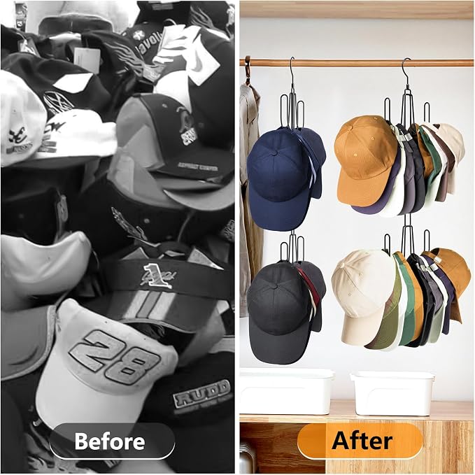 Hat Hangers for Closet, Stainless Steel Hat Organizer, Hat Racks for Baseball - Image 5