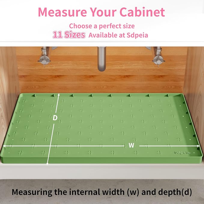Sdpeia Under Sink Mat 22"×19" Waterproof Silicone Cabinet Liner & Sink Protector - Image 8