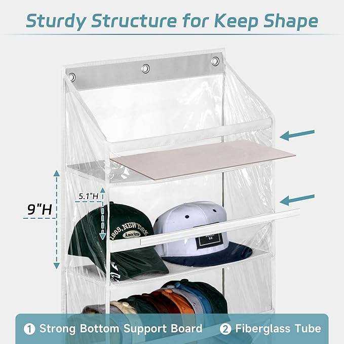 AOODA Clear Over the Door Hat Racks - Image 3