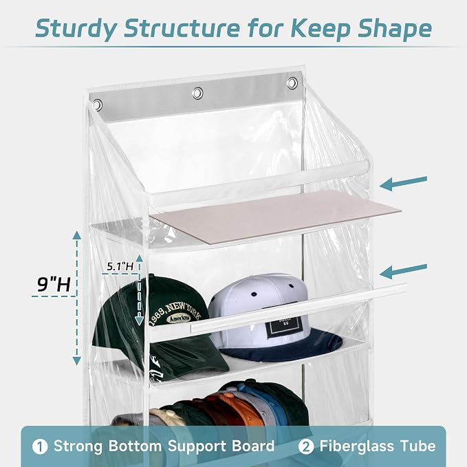 AOODA Clear Over the Door Hat Racks - Image 3