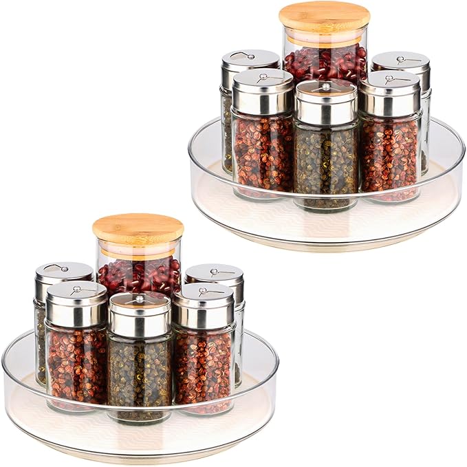 2 Pack Lazy Susan Organizer for Cabinet：Lazy Susan Turntable by FILTA