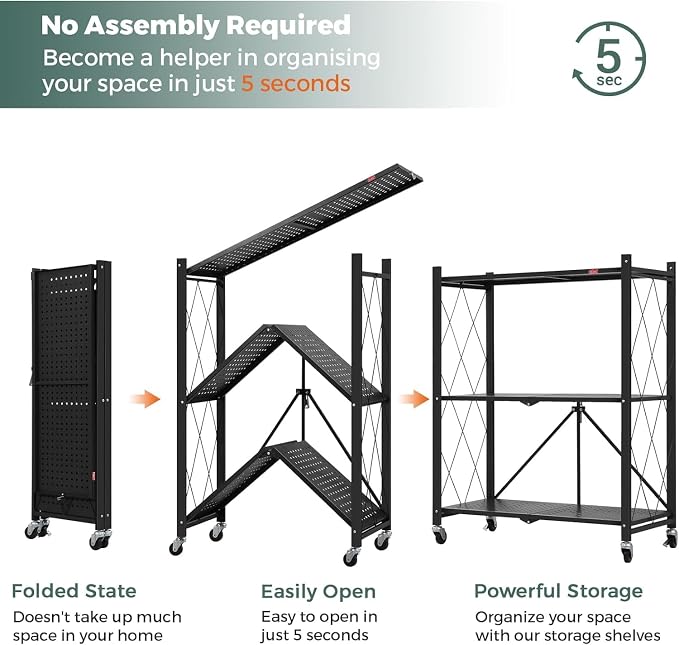 DEANIC 3 Tier Foldable Storage Shelves - Image 5