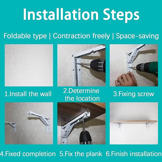 Wall Mounted Folding Table, Fold Down Floating Desk - Image 7