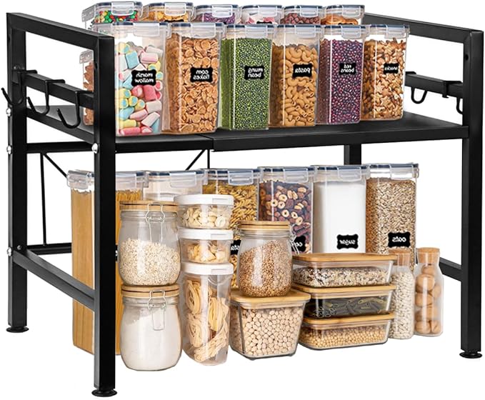 Kitchen Countertop Shelf Organizer, Expandable Microwave Shelf Stand by Unknown