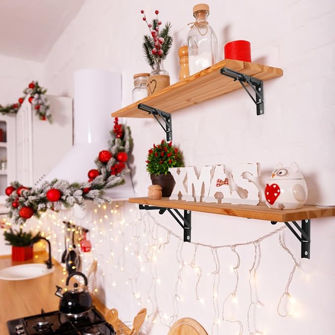 8 Pack 12 Inch Black Folding Shelf Brackets - Image 5