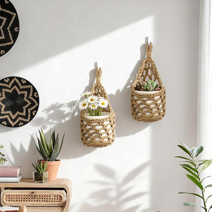 Macrame Wall Plant Hanger, Hanging Planter Basket Holder, Wall Planters - Image 7