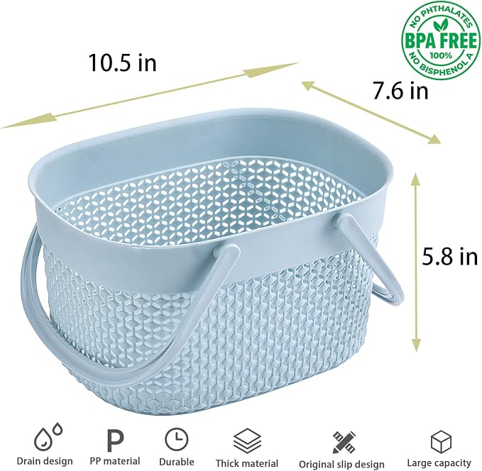 rejomiik Portable Shower Caddy Basket, Plastic Organizer Storage Tote - Image 5