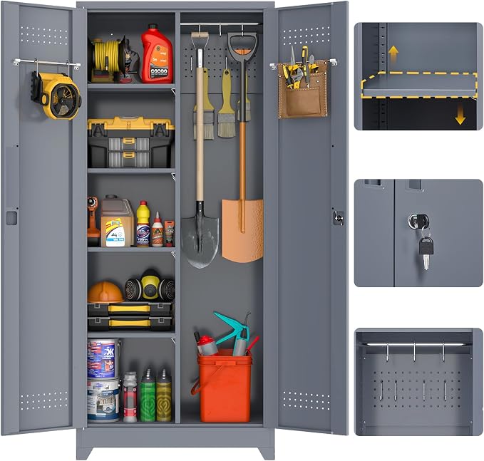 GREATMEET 72'' Metal Utility Storage Cabinet by GREATMEET