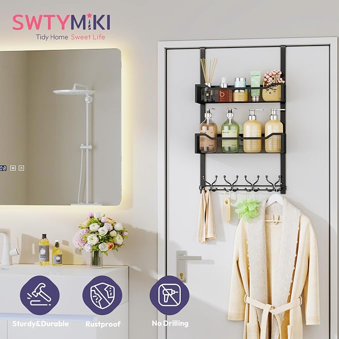SWTYMIKI Over The Door Hooks Organizer - Image 4