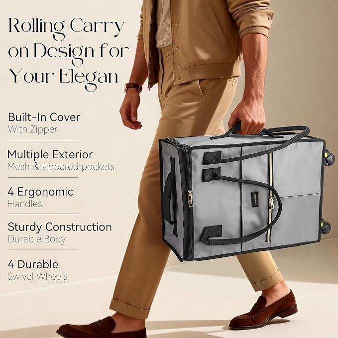 Reusable Grocery Bag on Wheels, Foldable Rolling Duffle Bag, Carry on Luggage - Image 4