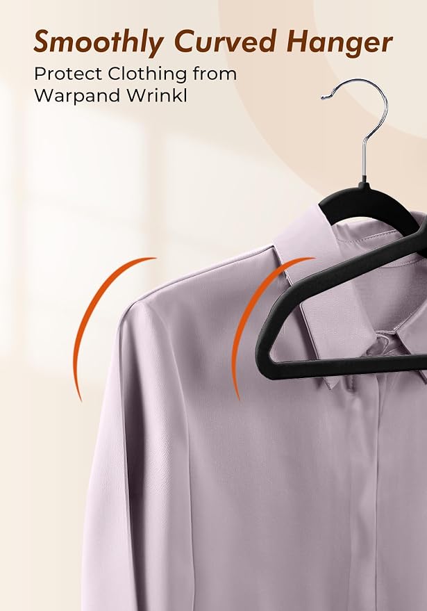 HOUSE DAY Premium Black Velvet Hangers 100 Pack - Image 4