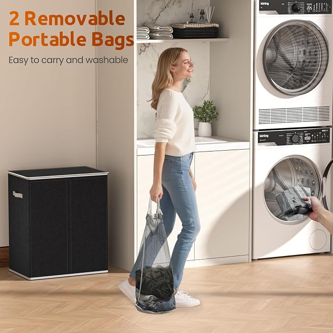 Laundry Hamper with Lid 160L Laundry Basket - Image 4
