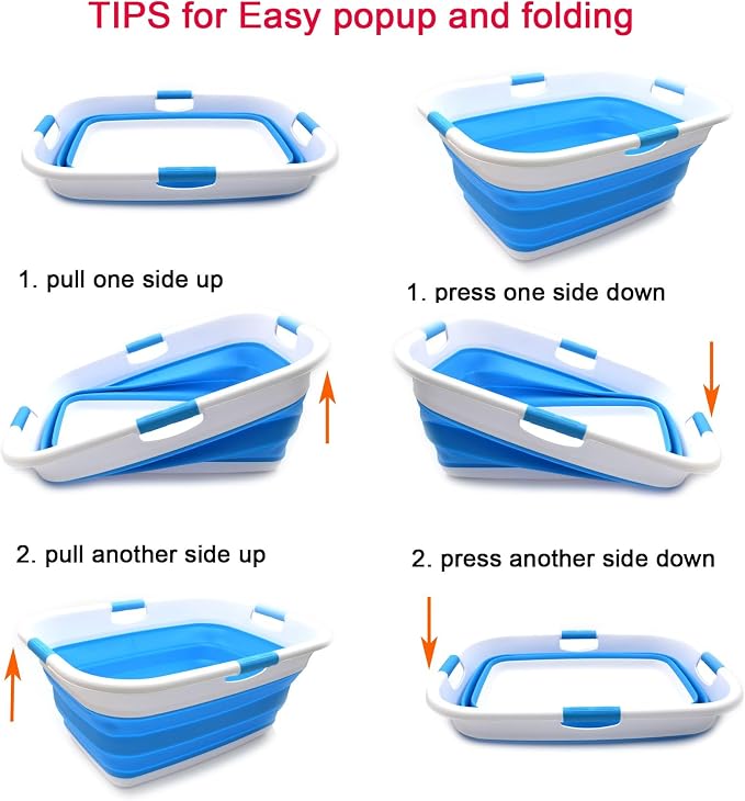 SAMMART 49L Collapsible 4 Handled Laundry Basket-Foldable Storage - Image 7