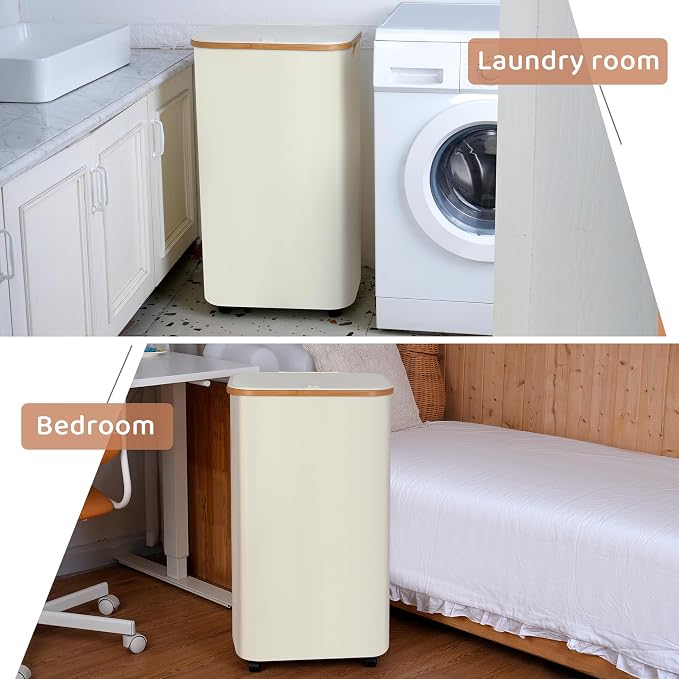 Laundry Basket with Wheels, 110L Clothes Hamper - Image 7