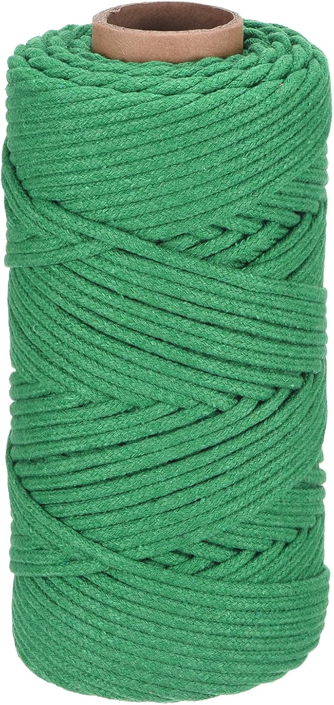 Rebower Macrame Cord 4mm x 109 Yard, Natural Cotton Macrame Rope Twisted by Rebower