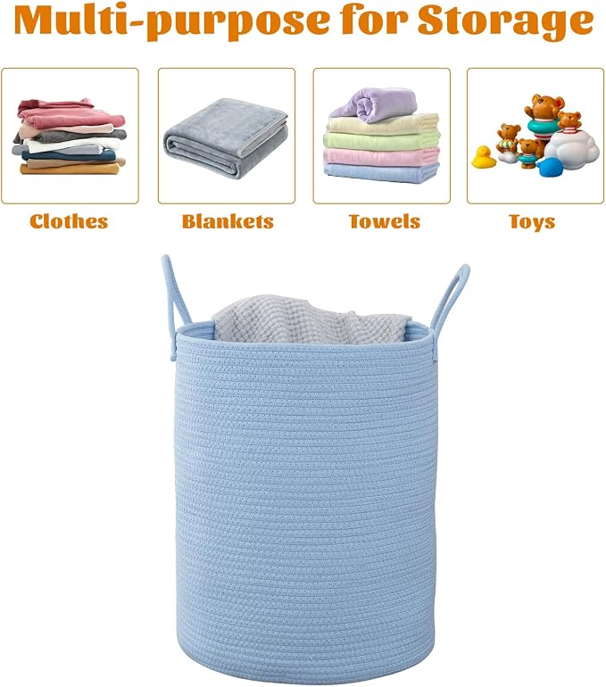 Woven Basket Nursery Laundry Hamper - Image 4
