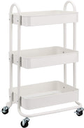 Amazon Basics 3-Tier Rolling Utility Cart, Storage Organizer, Lockable Wheels by AmazonBasics