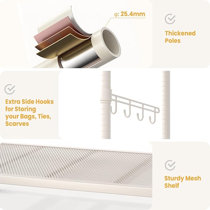 Rolling Garment Rack 70"H Metal Clothes Rack - Image 3
