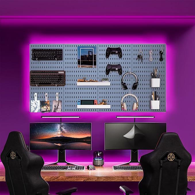 8-Pack 22"x44" Plastic Pegboard Panels Durable Modular Organizer Boards - Image 2