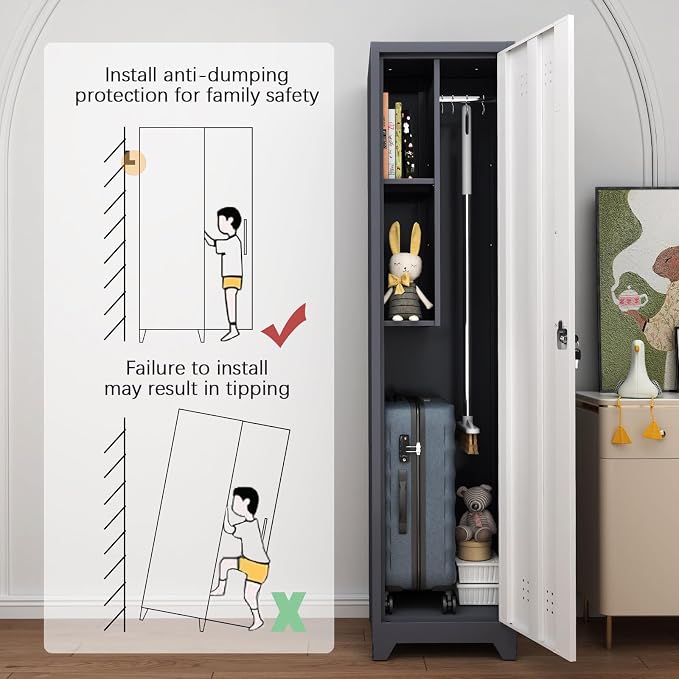 GREATMEET Slim Metal Utility Cleaning Storage Cabinet - Image 4