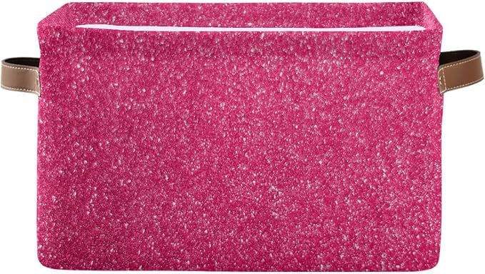 Pfrewn Christmas Winter Storage Basket Hot Pink Collapsible Rectangular Storage by Pfrewn