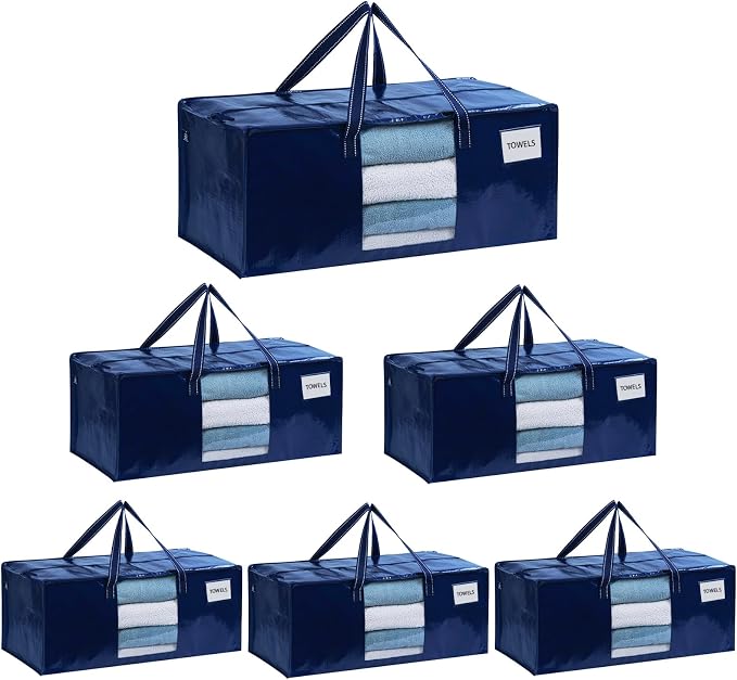 VENO 6 Pack Heavy Duty Moving Bags, Christmas Storage Bins by Veno