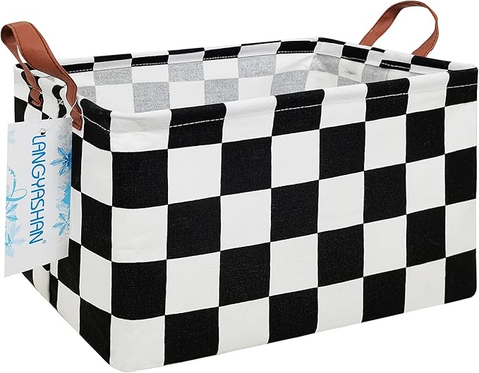 LANGYASHAN Rectangular Storage Bin Collapse Canvas Fabric Cartoon Storage Basket by LANGYASHAN