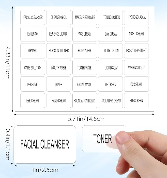 180Pcs Bathroom Labels, 6 Sheet Waterproof Labels - Image 2