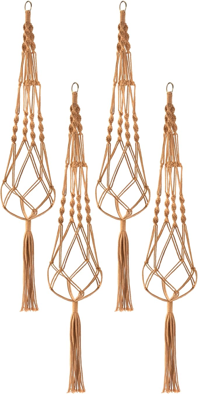 Sorbus Macrame Plant Hanger Indoor Outdoor Hanging Plant Pots Cotton Rope - Image 3