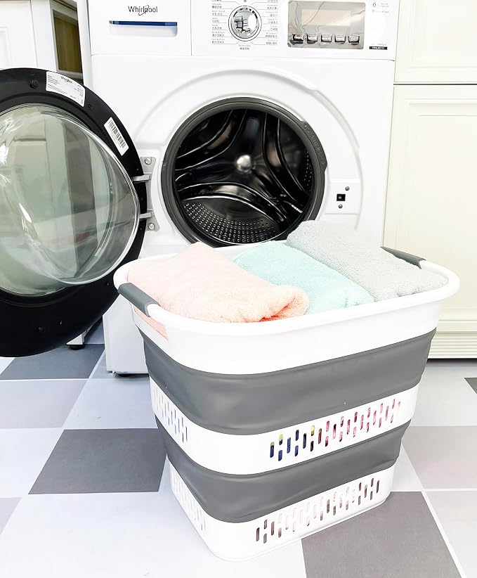 SAMMART 40L Foldable Plastic Laundry Basket by SAMMART