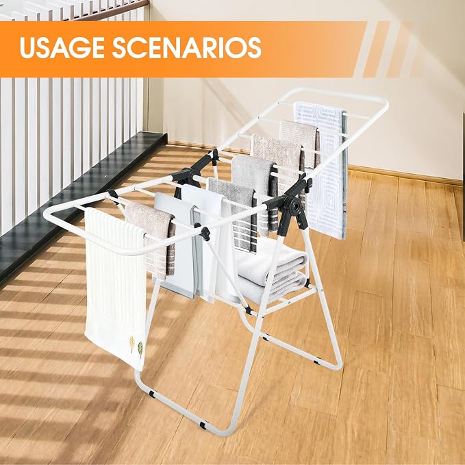 Clothes Drying Rack, Metal Foldable Laundry Drying Rack, - Image 8